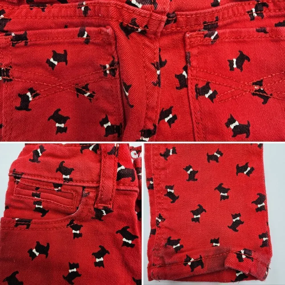9 Piece Gap Girl's 4/5 Red/White/Black Scottie Dog Dress, Pants, & Tops Lot